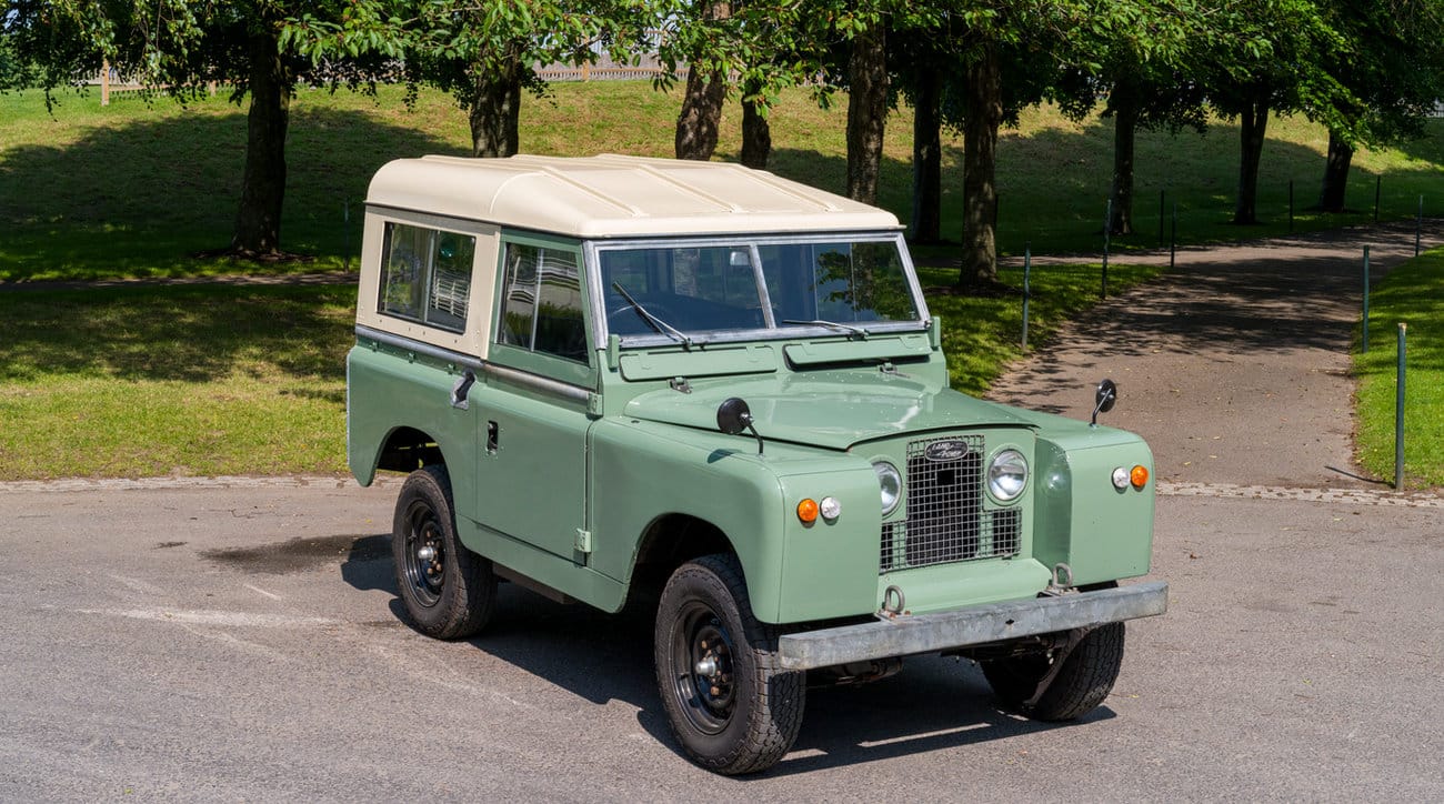 1971 Land Rover Series 2A Hard Top, pastel green, converted to electric by EV Classics