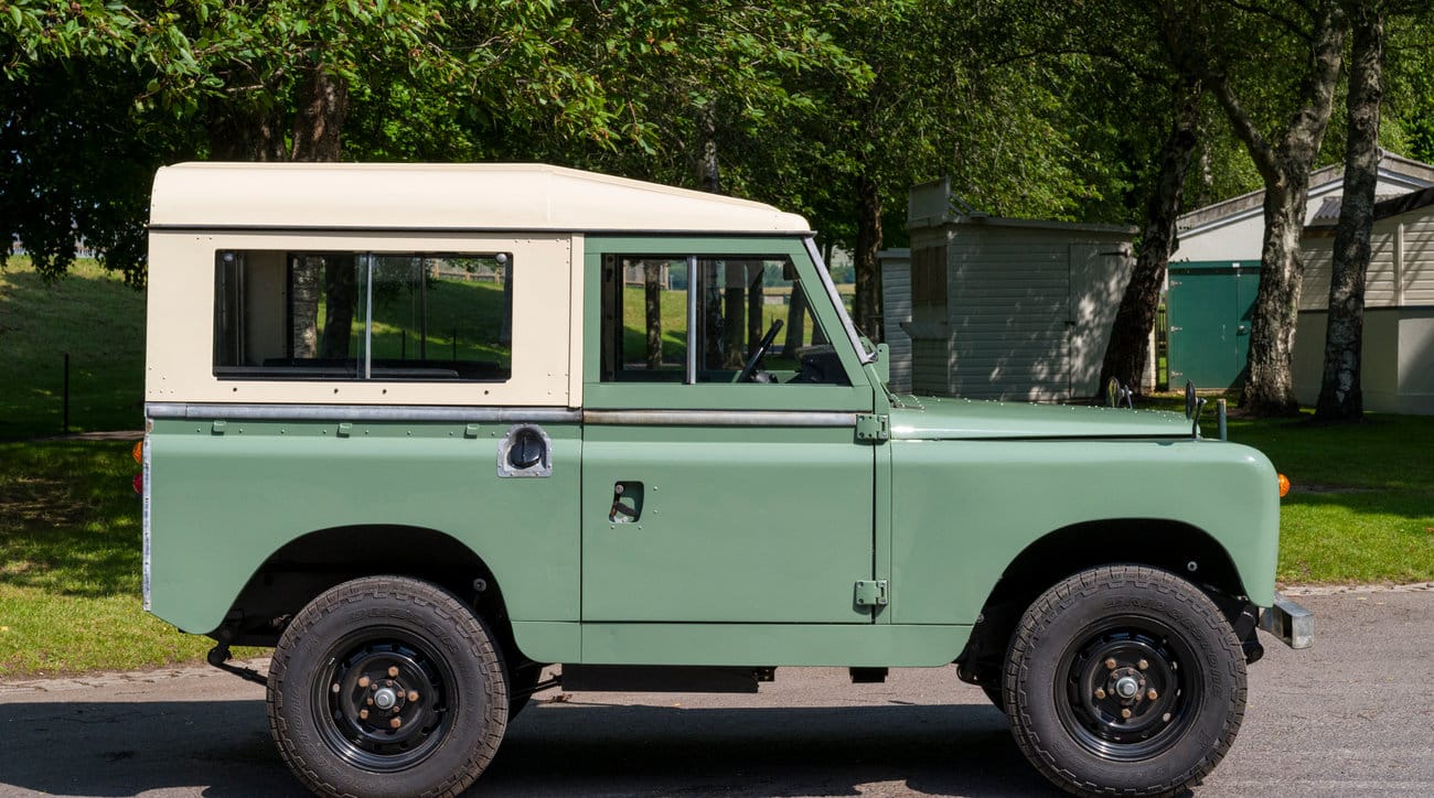 An EV Classics Series Land Rover at a partner location