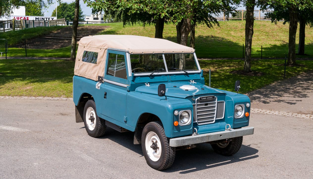 1972 Land Rover Series 3 Soft Top, marine blue, converted to electric by EV Classics